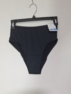 Feitycom High-Waist Period  Black Swim Bikini Bottom